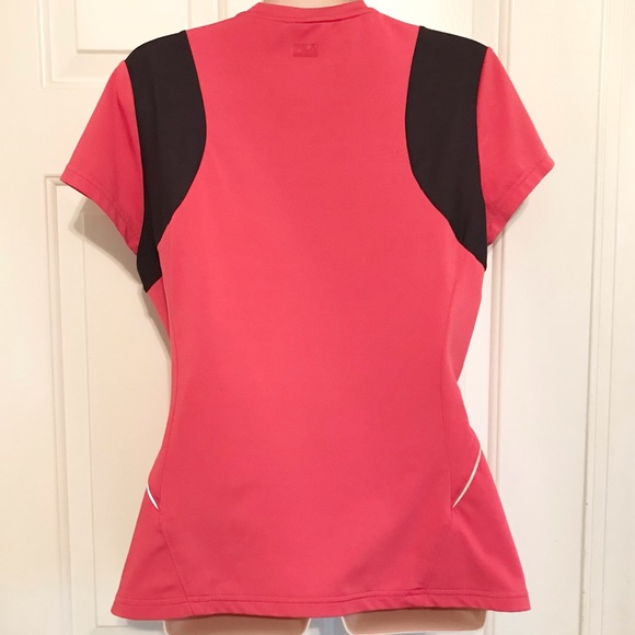 FILA coral/gray v-neck short sleeve workout tee - Picture 2 of 2